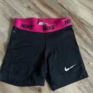 Nike Women's Athletic Shorts in Black with Pink Accents